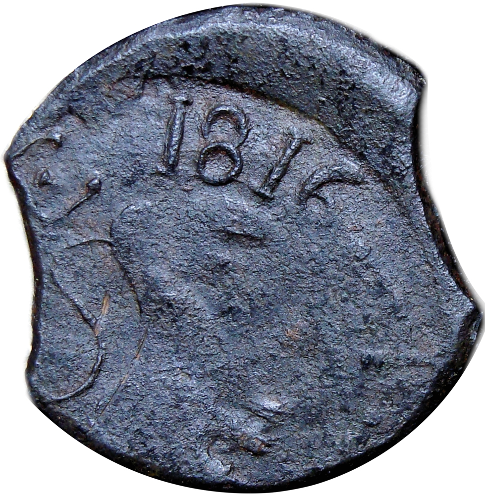 Moneda Guayana ½ Real 1816 Variante 6 Abierto Doble Clip - Numisfila