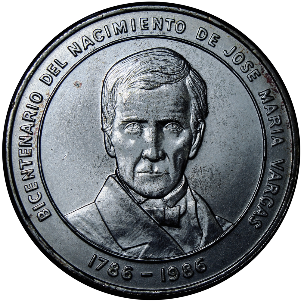 Moneda de Plata José María Vargas 100 Bolívares 1986 Conmemorativa - Numisfila