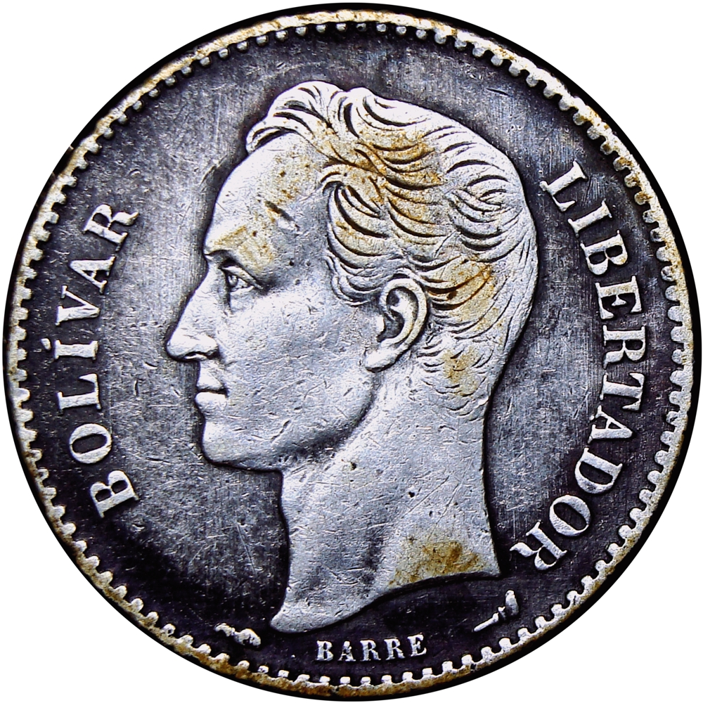 Moneda de Plata 1 Bolívar 1911 - 1er 1 y 9 Cercanos  - Numisfila