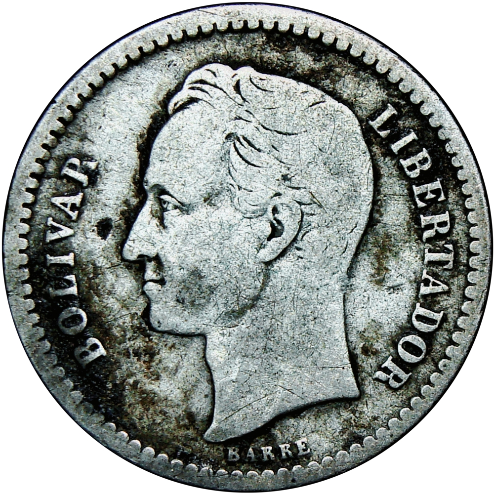Venezuela Moneda de Plata 50 Céntimos 1919 Real  - Numisfila