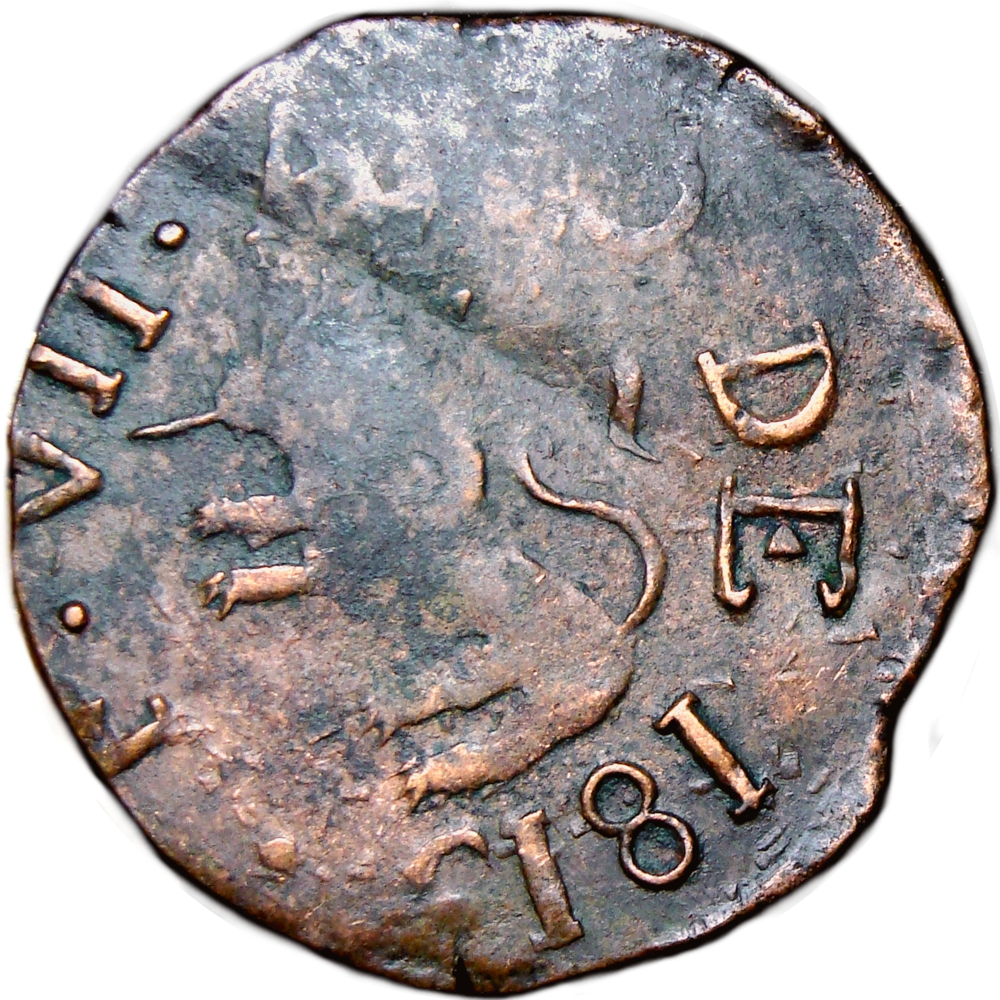 Provincia Guayana Moneda ½ Real 1815 Variante 5 Acostado - Numisfila