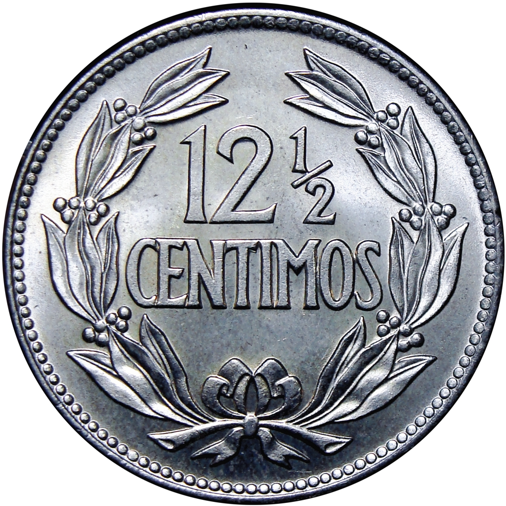 Locha Moneda 12½ Céntimos 1969 Estrella Plana y mate, Rama izquierda nervio continuo  - Numisfila