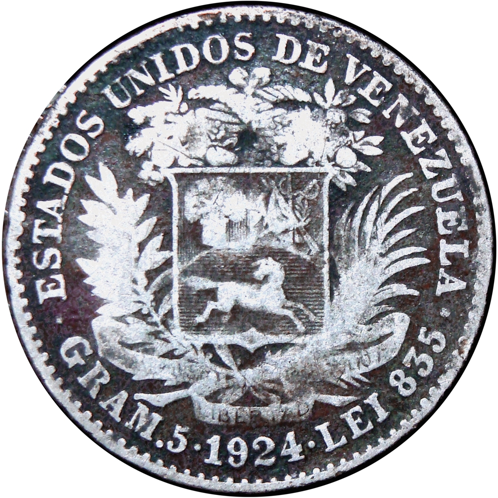 Venezuela Moneda de Plata 1 Bolívar 1924 - Numisfila