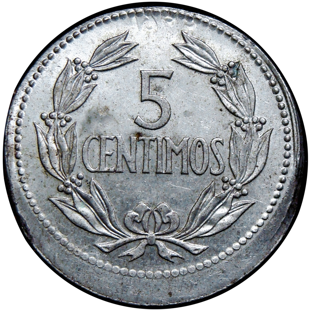 Error Moneda 5 Céntimos 1965 Falla Acuñación Desplazada  - Numisfila