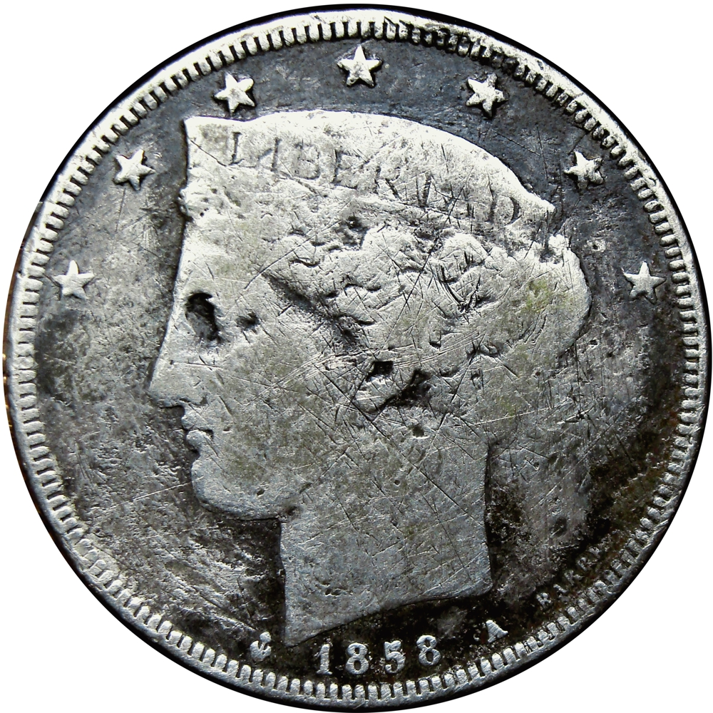 Venezuela Moneda de Plata 5 Reales 1858 Libertad - Numisfila