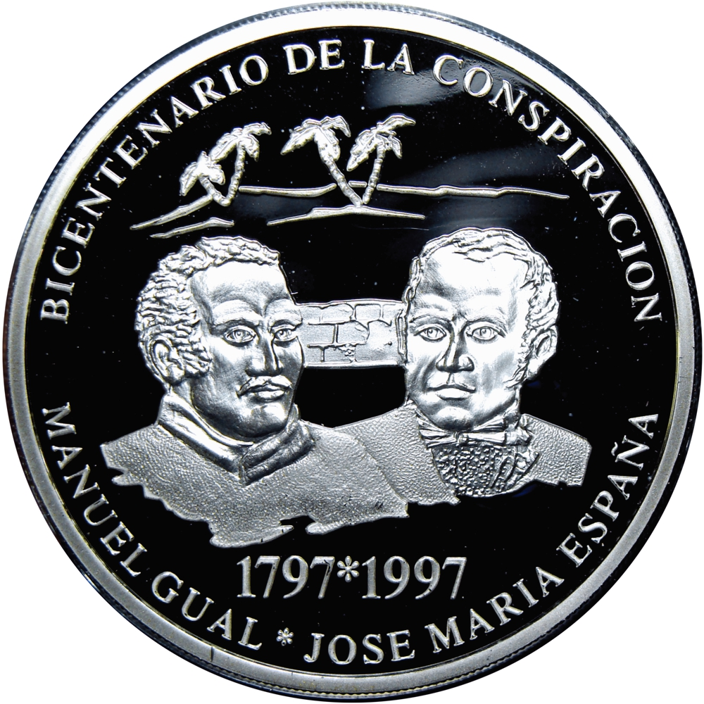Gual y España Moneda de Plata 500 Bolívares 1997 - Numisfila
