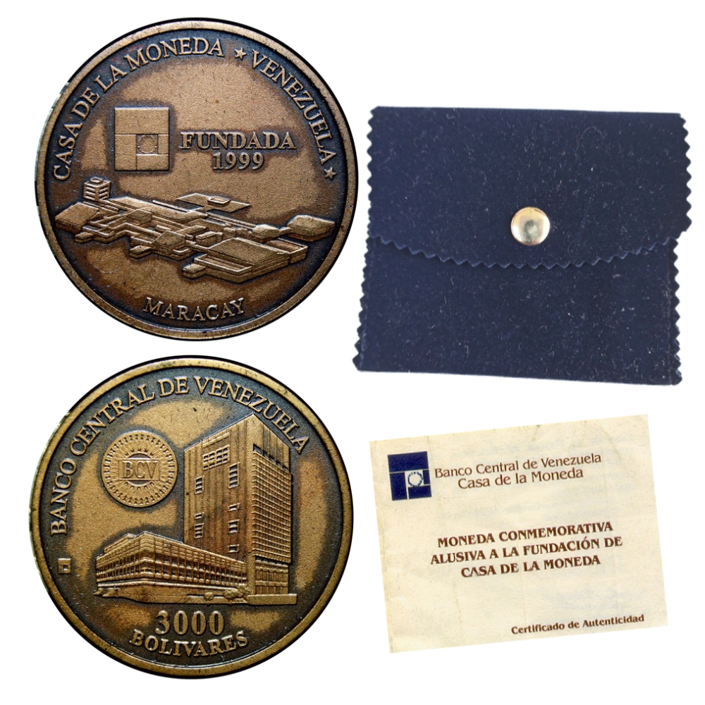 Moneda de Bronce 3000 Bolívares 2001 Casa de la Moneda Maracay - Numisfila