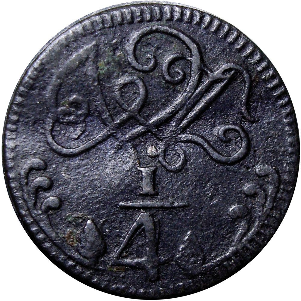 Moneda Caracas ¼ Real de Cobre - Cuartillo 1818  - Numisfila