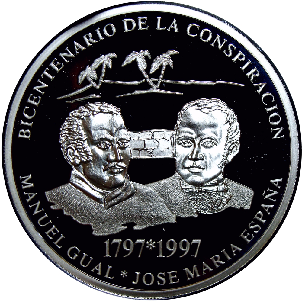 Gual y España Moneda de Plata 500 Bolívares 1997 - Numisfila