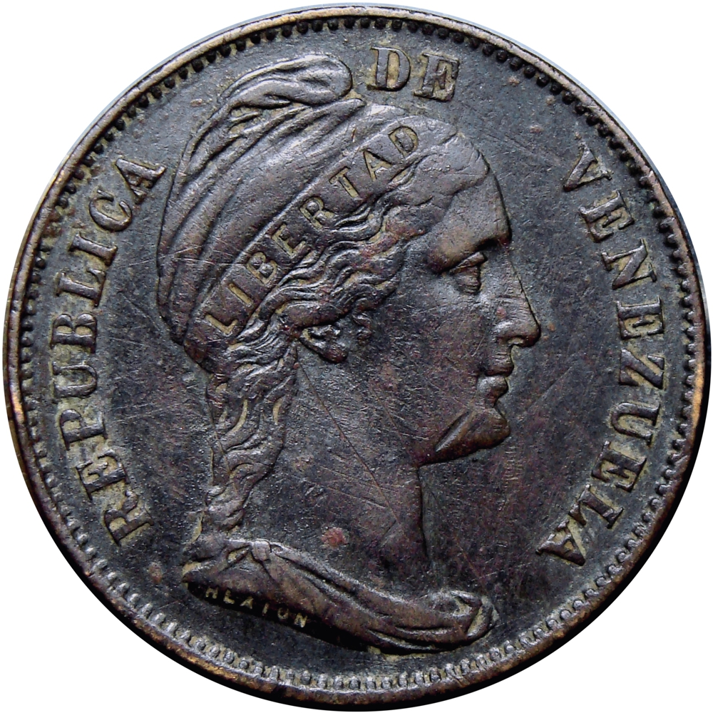Moneda Centavo Monaguero 1858 Libertad Incusa - Numisfila
