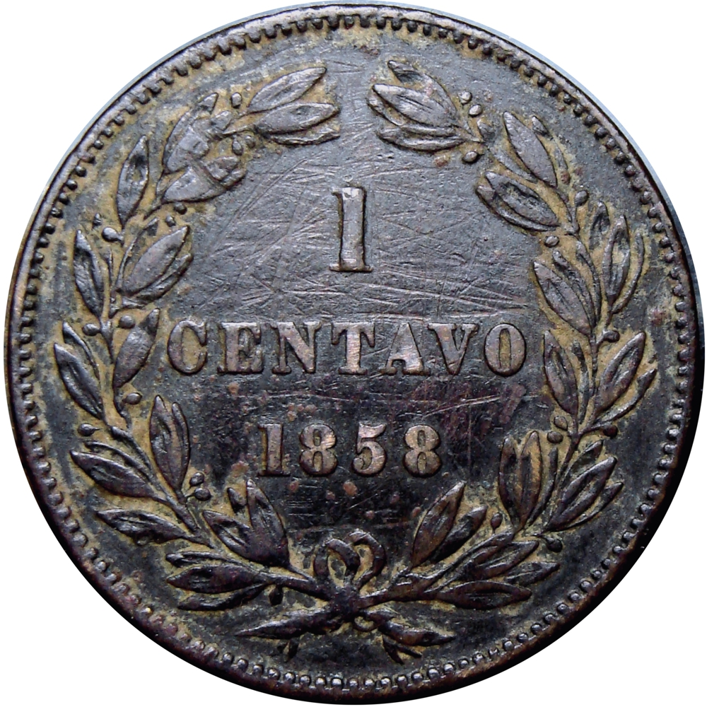 Moneda Centavo Monaguero 1858 Libertad Incusa  - Numisfila