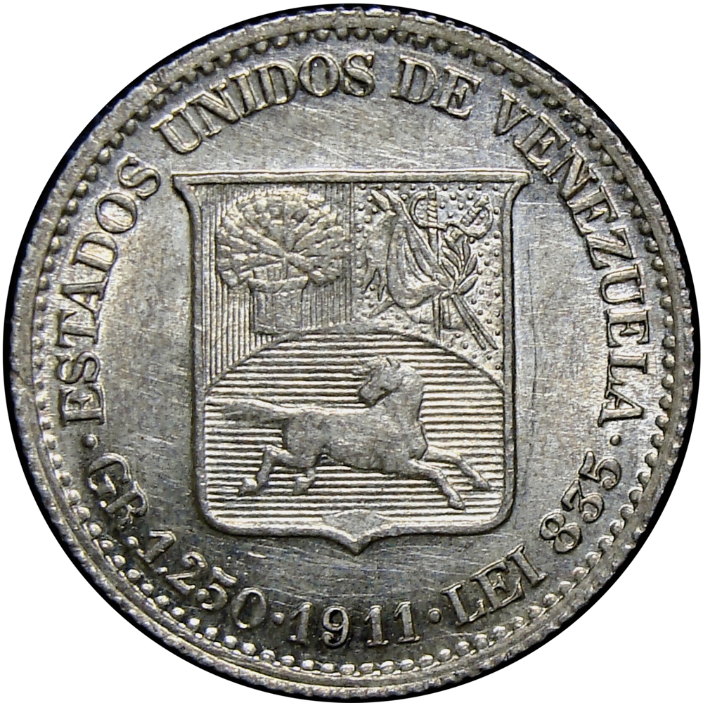 Medio Moneda de Plata 25 Céntimos 1911 Variante 9 Bajo - Numisfila