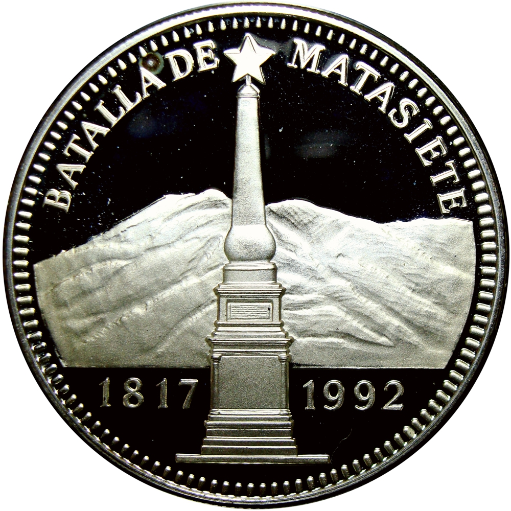 Batalla de Matasiete Moneda de Plata 500 Bolívares 1992 - Numisfila