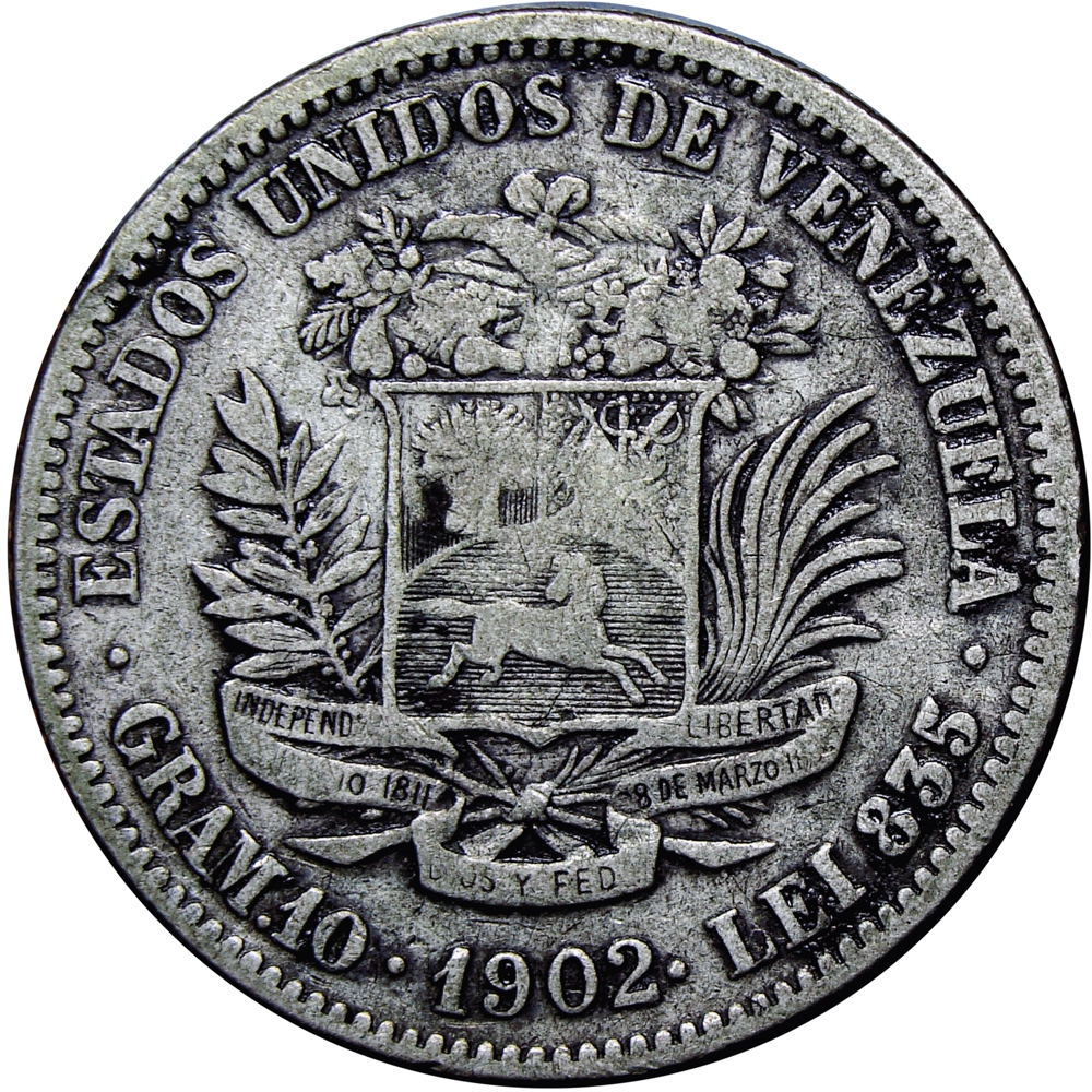 Venezuela Moneda de Plata 2 Bolívares 1902 - Numisfila