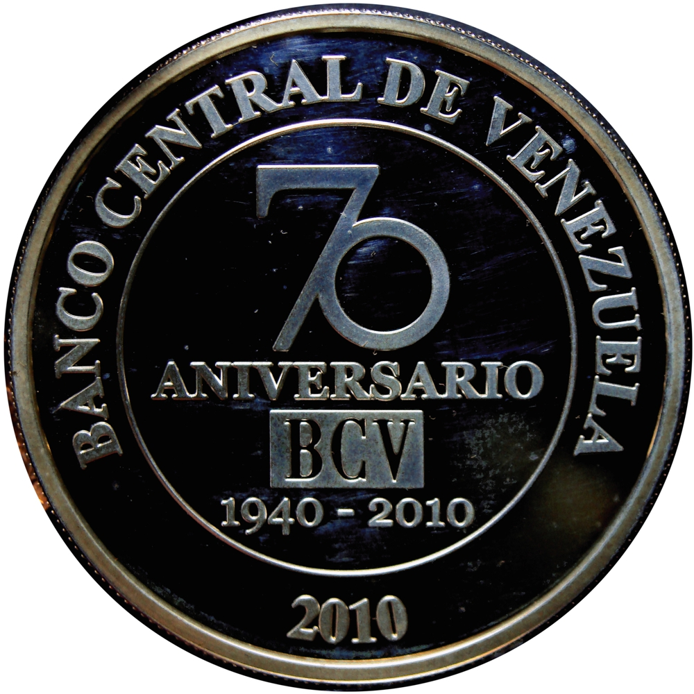 BCV 50 Bolívares 2010 - Moneda de Plata 70 Aniversario  - Numisfila
