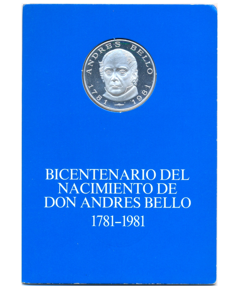 Moneda de Plata 100 Bolívares 1981 Andrés Bello Bicentenario en Estuche Original - Numisfila