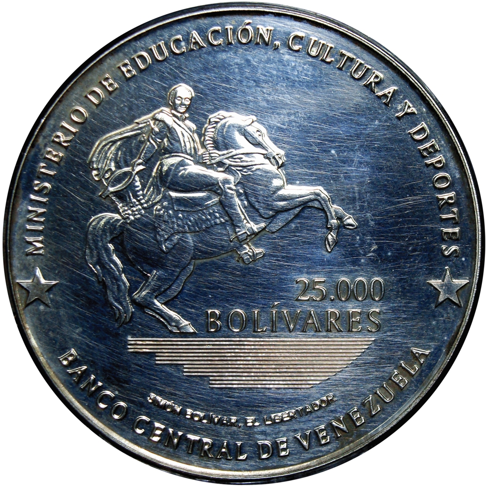 Venezuela Moneda 25.000 Bolívares 2001 Batalla de Carabobo - Numisfila