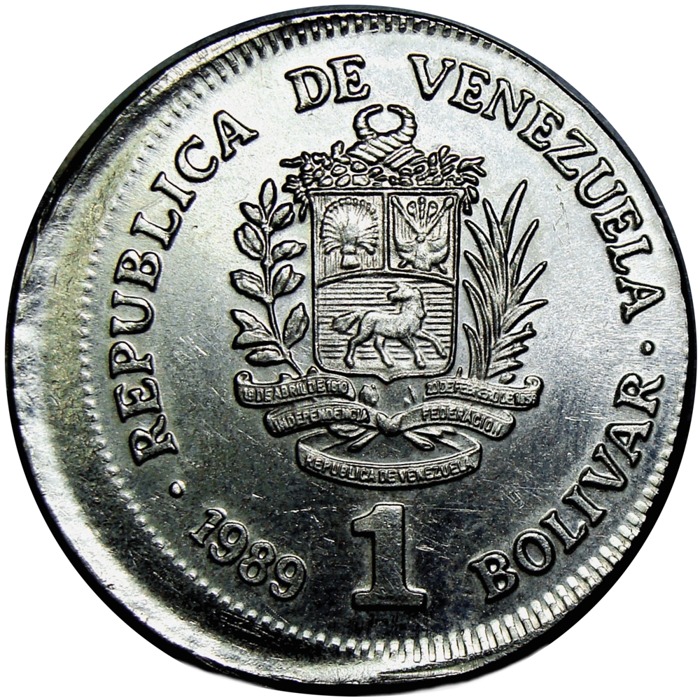Error Moneda Bolívar 1989 Falla Acuñación: Desplazada - Numisfila