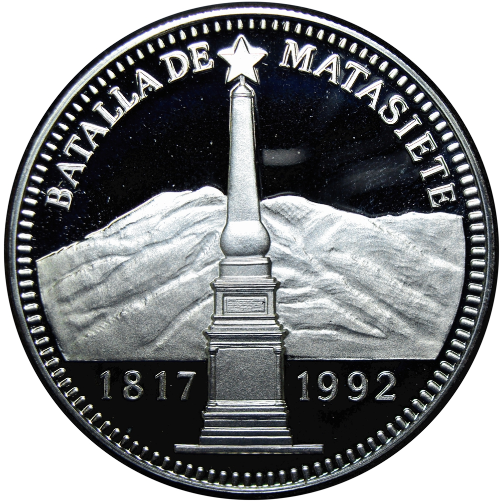 Batalla de Matasiete Moneda de Plata 500 Bolívares 1992 - Numisfila