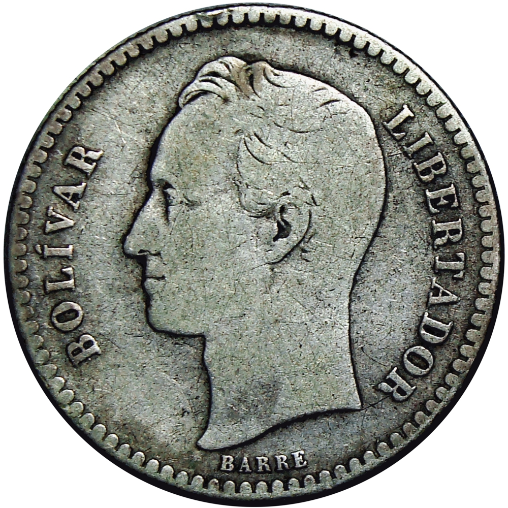 Moneda de Plata 50 Céntimos 1900 Sin Ceca ½ Bolívar - Real  - Numisfila