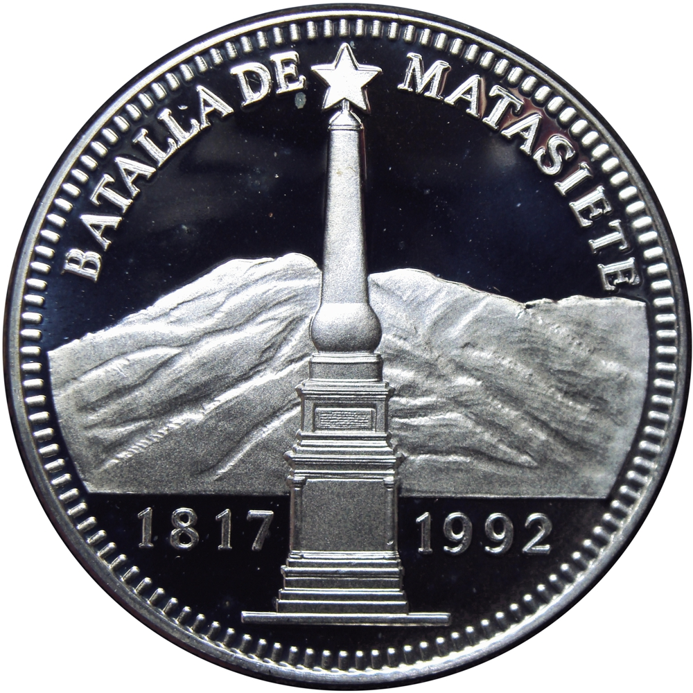 Batalla de Matasiete Moneda de Plata 500 Bolívares 1992 - Numisfila