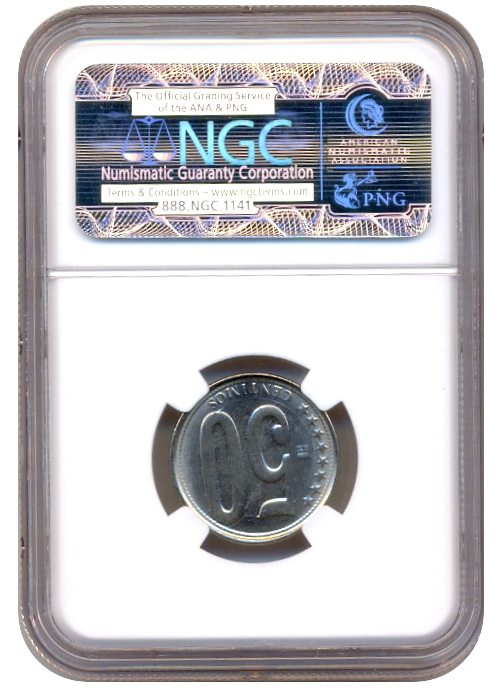 Moneda 50 Céntimos 2010 NGC MS 67 Aniversario 70 del BCV  - Numisfila