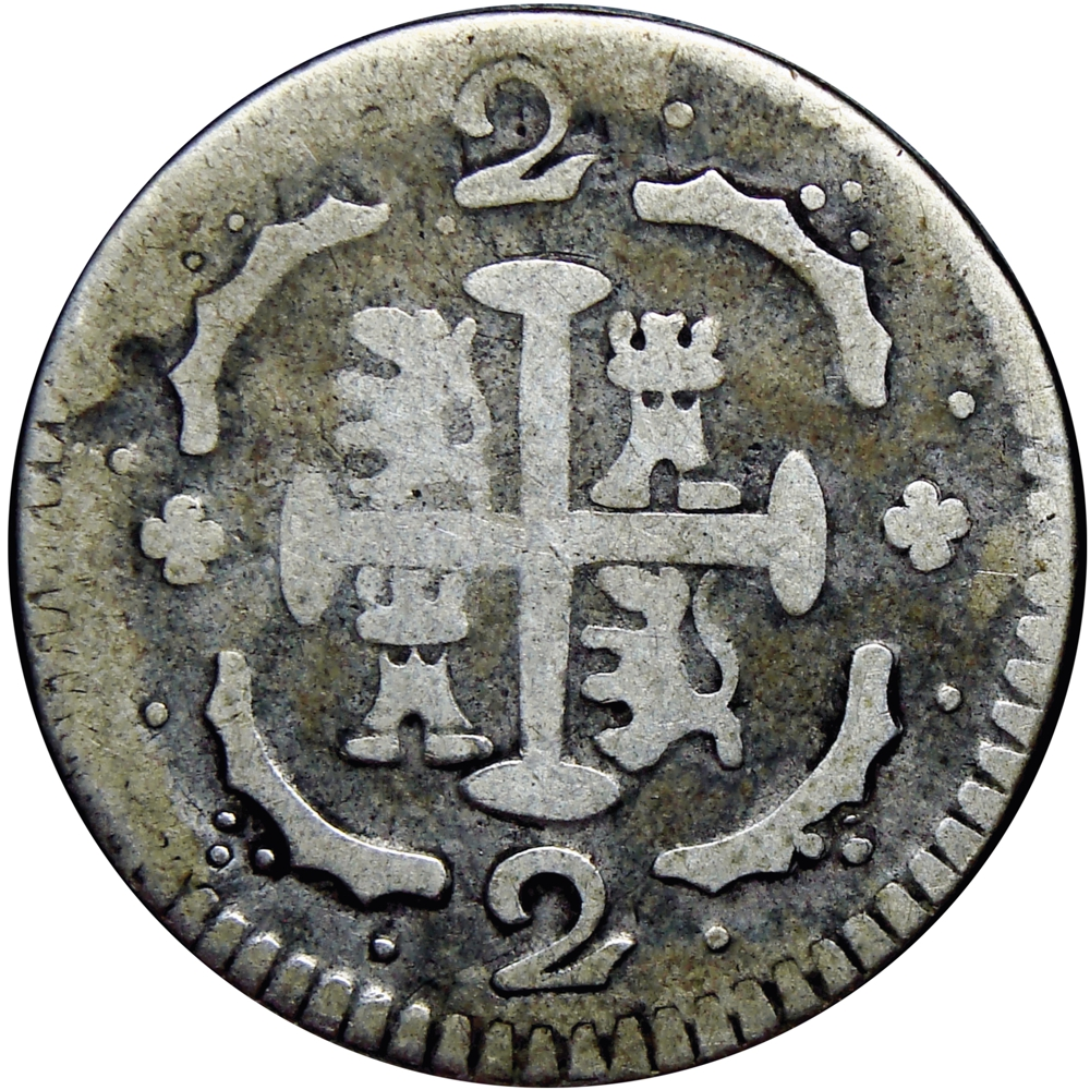 Gran Colombia 2 Reales 1830 B. S. León Castillo Anacrónica 1818  - Numisfila