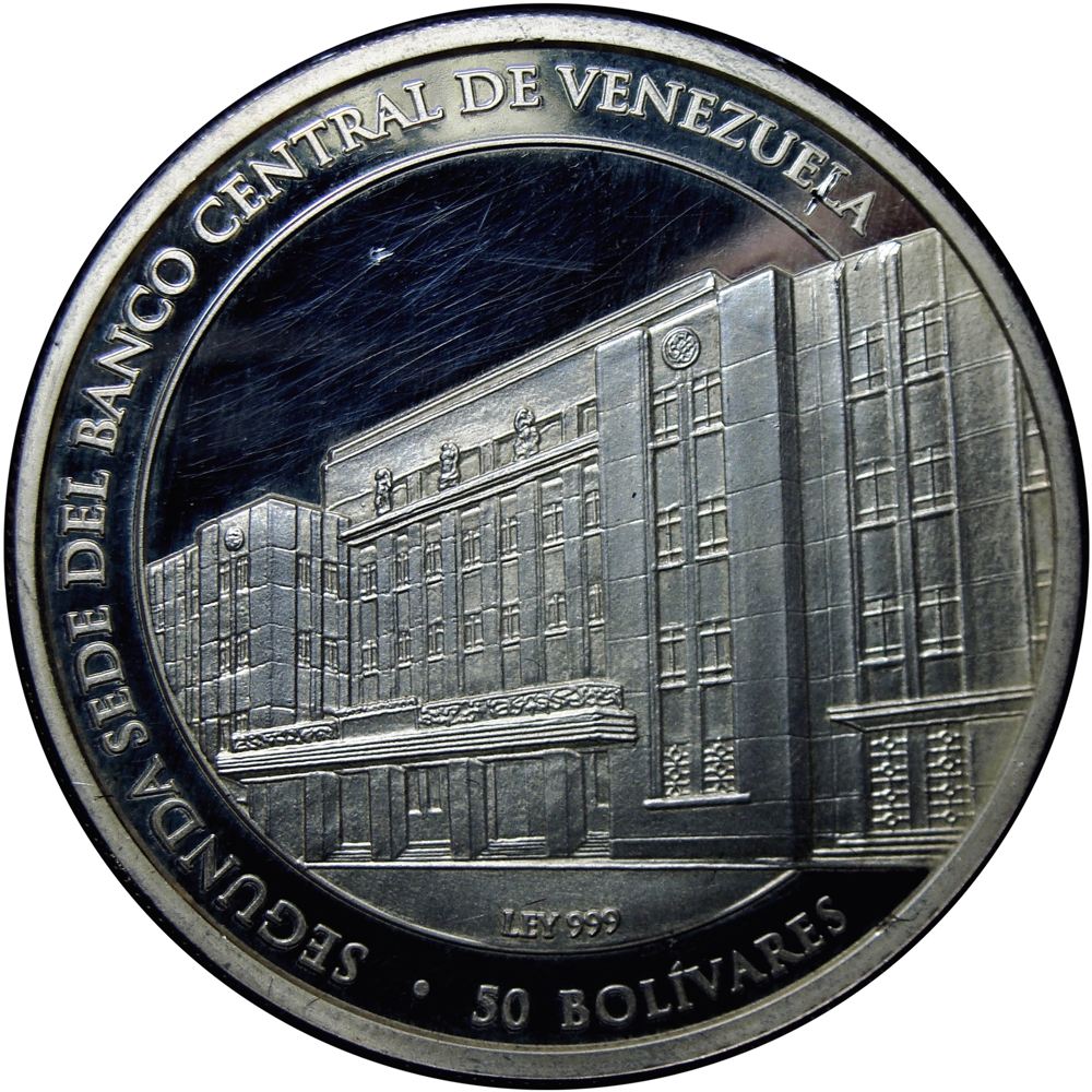 BCV 50 Bolívares 2010 - Moneda de Plata 70 Aniversario  - Numisfila