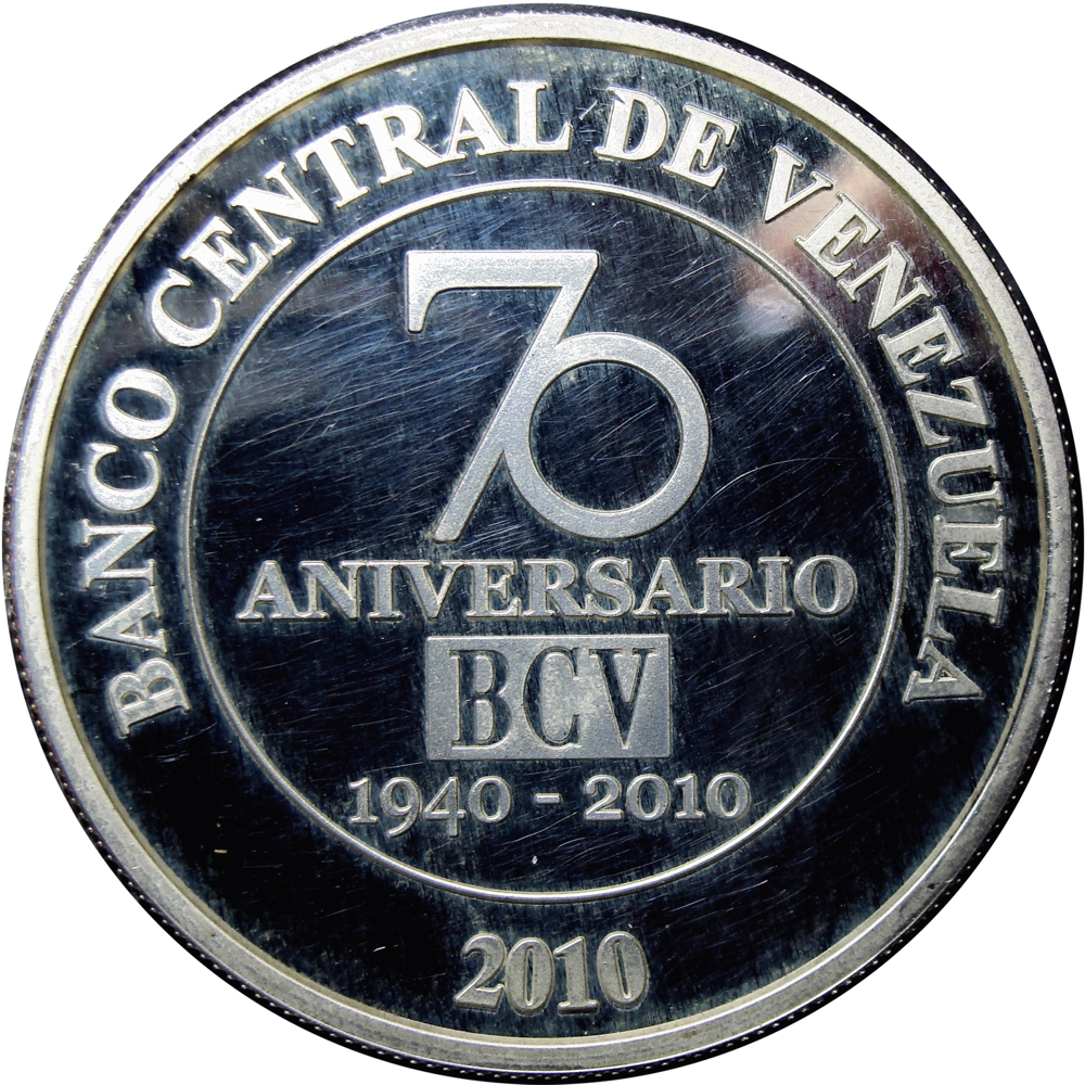 BCV 50 Bolívares 2010 - Moneda de Plata 70 Aniversario  - Numisfila