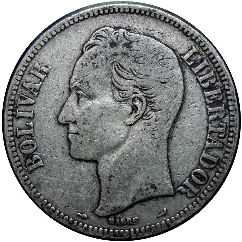 Fuerte Moneda de Plata 5 Bolívares 1900  - Numisfila
