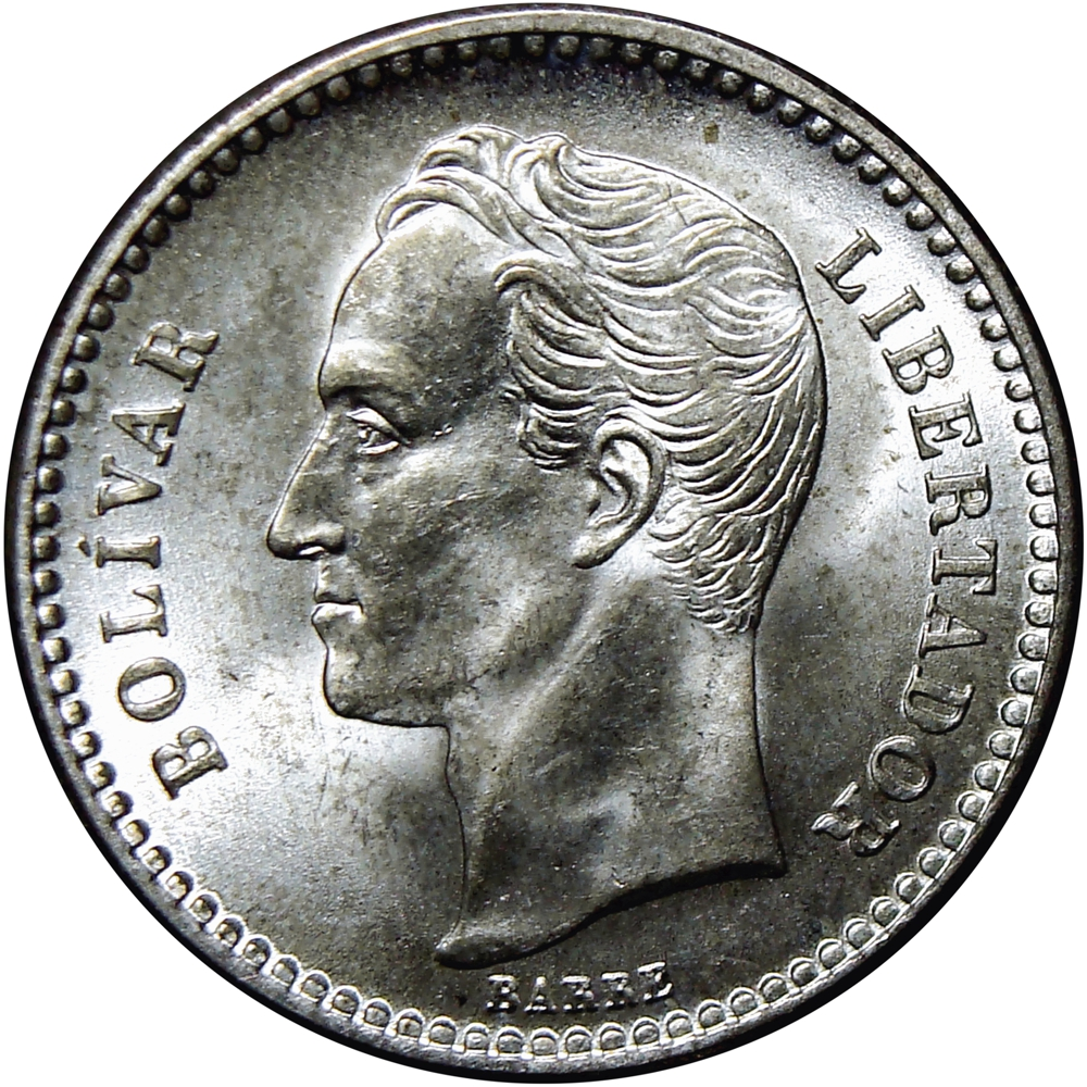 Bello Real Moneda de Plata 50 Céntimos 1944 ½ Bolivar  - Numisfila