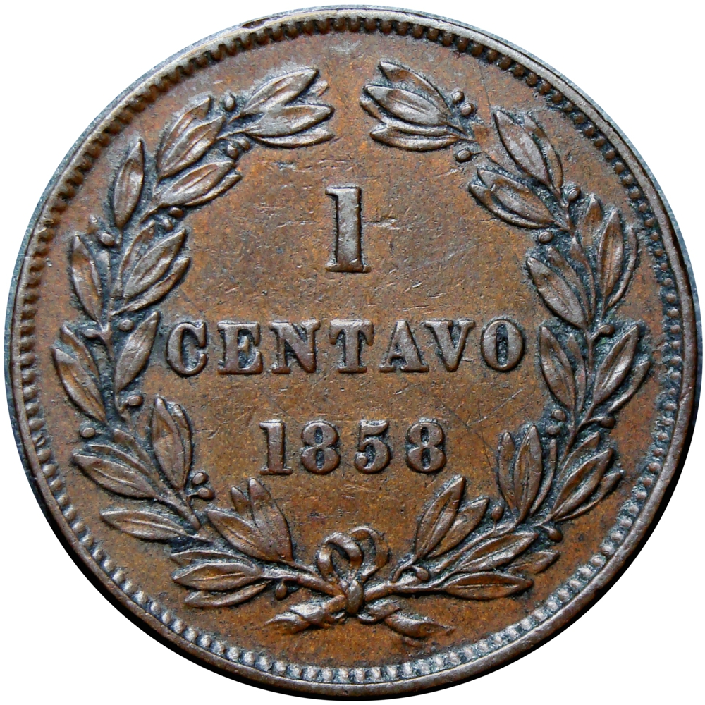 Moneda Centavo Monaguero 1858 Libertad Incusa - Numisfila