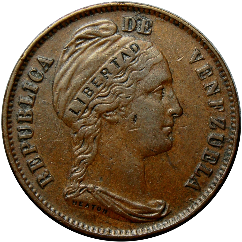 Moneda Centavo Monaguero 1858 Libertad Incusa  - Numisfila