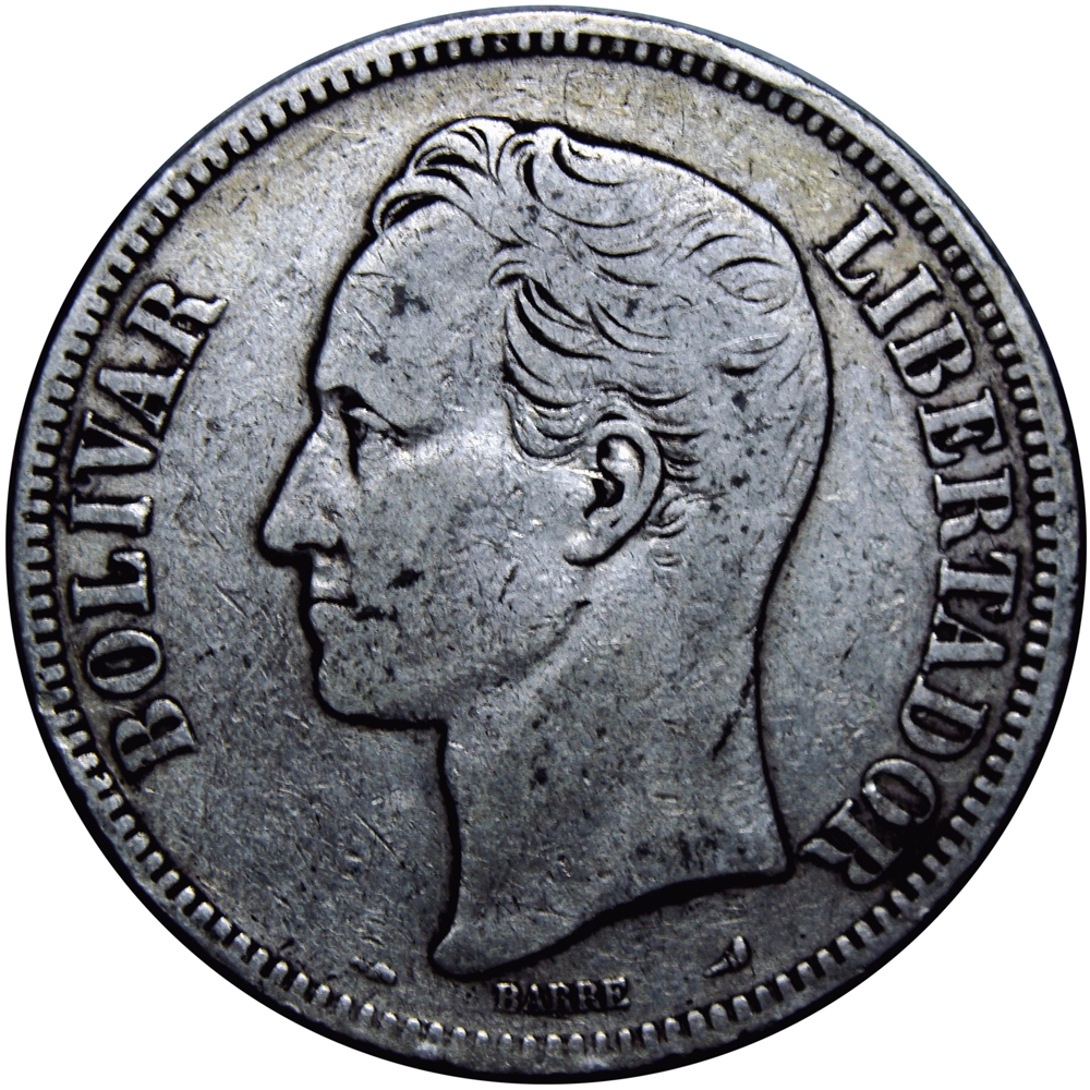 Venezuela Moneda de Plata 5 Bolívares - Fuerte 1905  - Numisfila