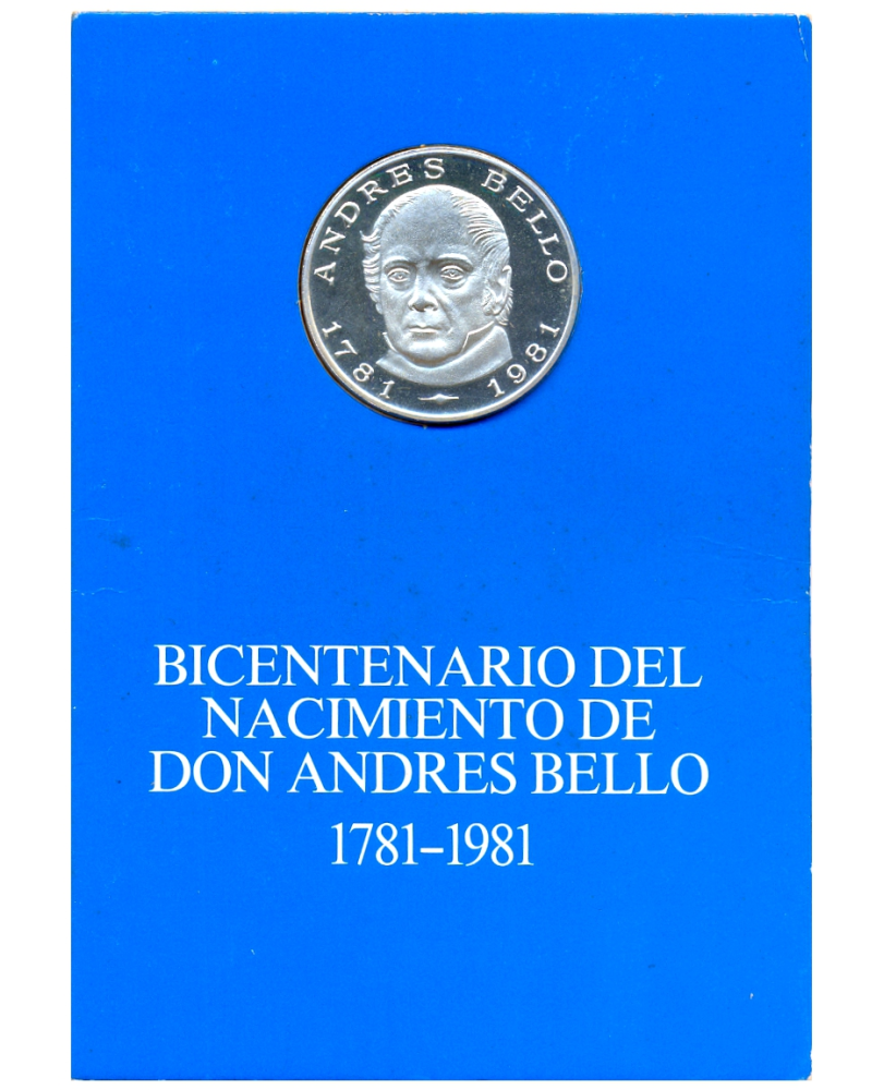 Andrés Bello Moneda de Plata 100 Bolívares 1981 Bicentenario en Estuche Original - Numisfila