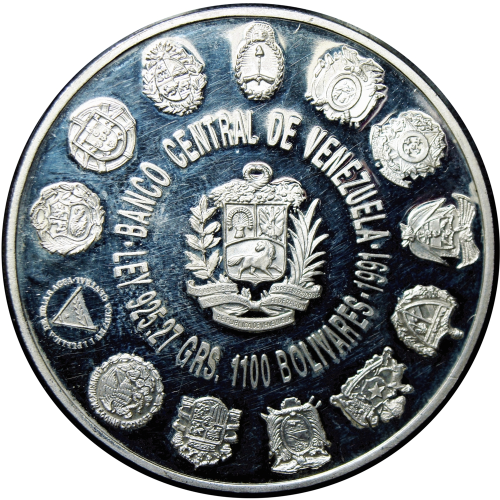 Cristóbal Colón Moneda 1100 Bolívares 1991 Encuentro de Dos Mundos  - Numisfila