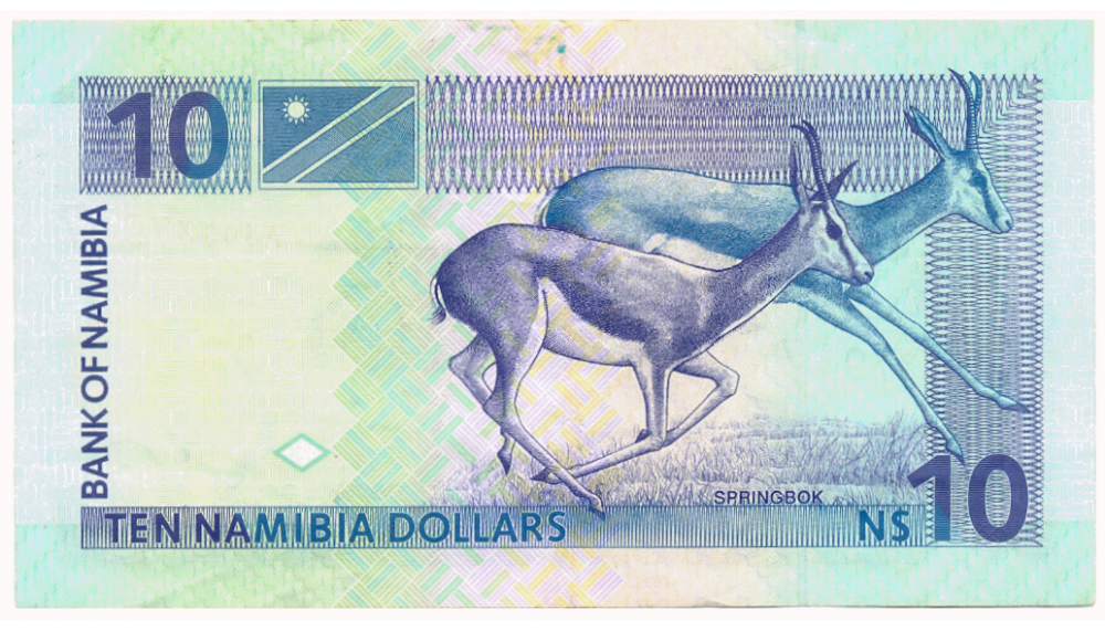Billete Namibia 10 Dólares 2001 H. Witbooi y Gacela  - Numisfila
