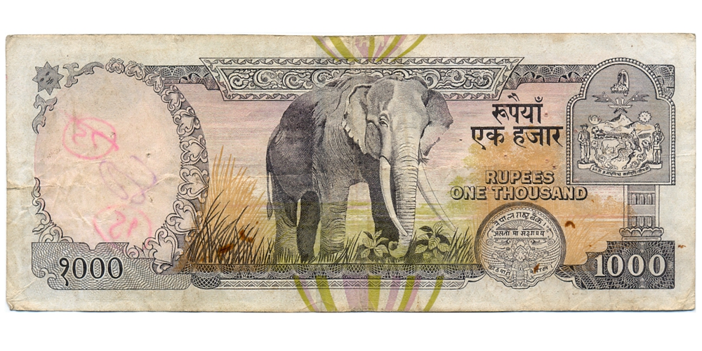 Billete Nepal 1000 Rupias 1999-2000 - Rey Birendra   - Numisfila