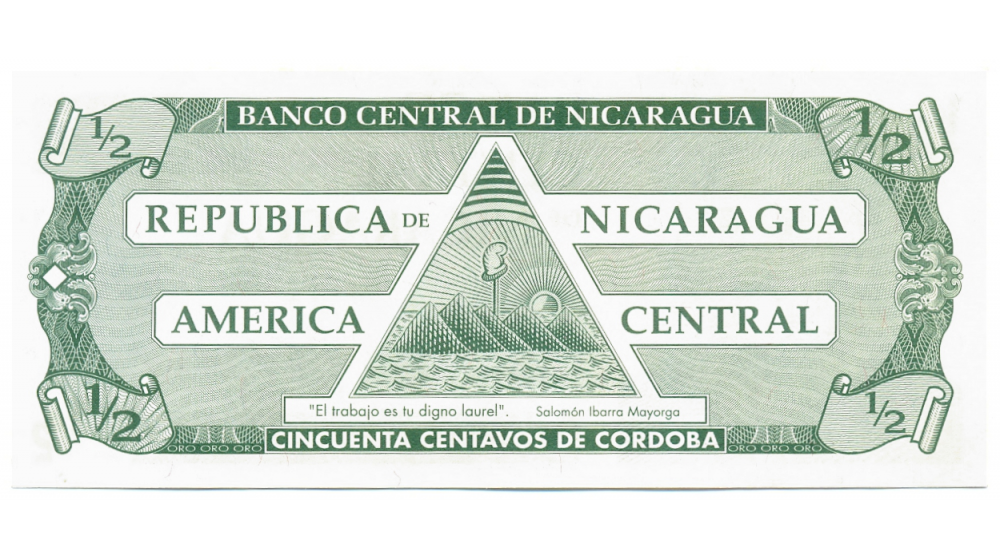 Billete Nicaragua ½ Cordoba 1992 Francisco Hernández de Córdoba  - Numisfila