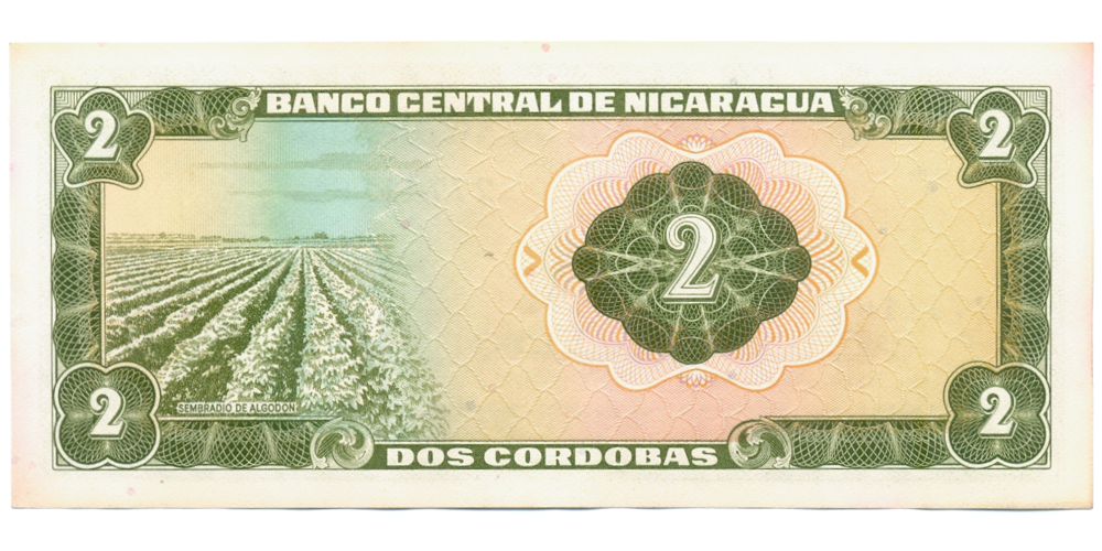 Billete Nicaragua 2 Cordobas 1972  - Numisfila