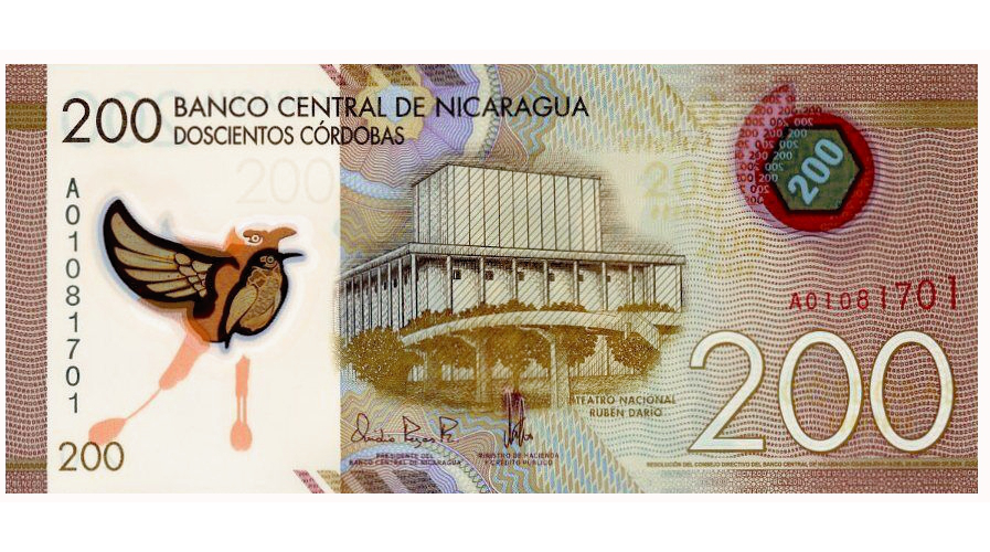 Billete Plastico Nicaragua 200 Córdobas 2014-2015   - Numisfila