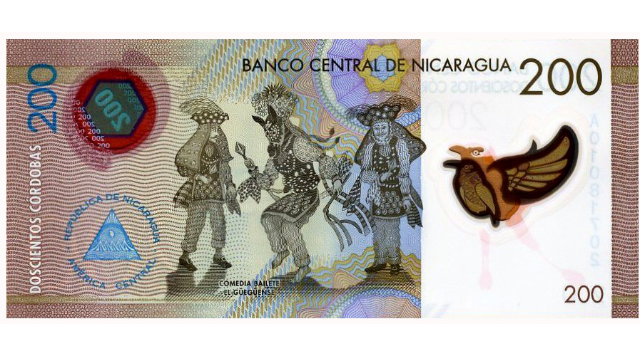 Billete Plastico Nicaragua 200 Córdobas 2014-2015   - Numisfila