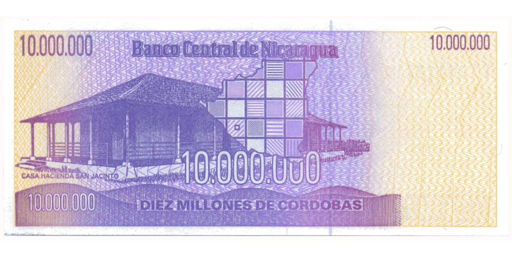 Billete Nicaragua 10 Millones de Cordobas 1990  - Numisfila