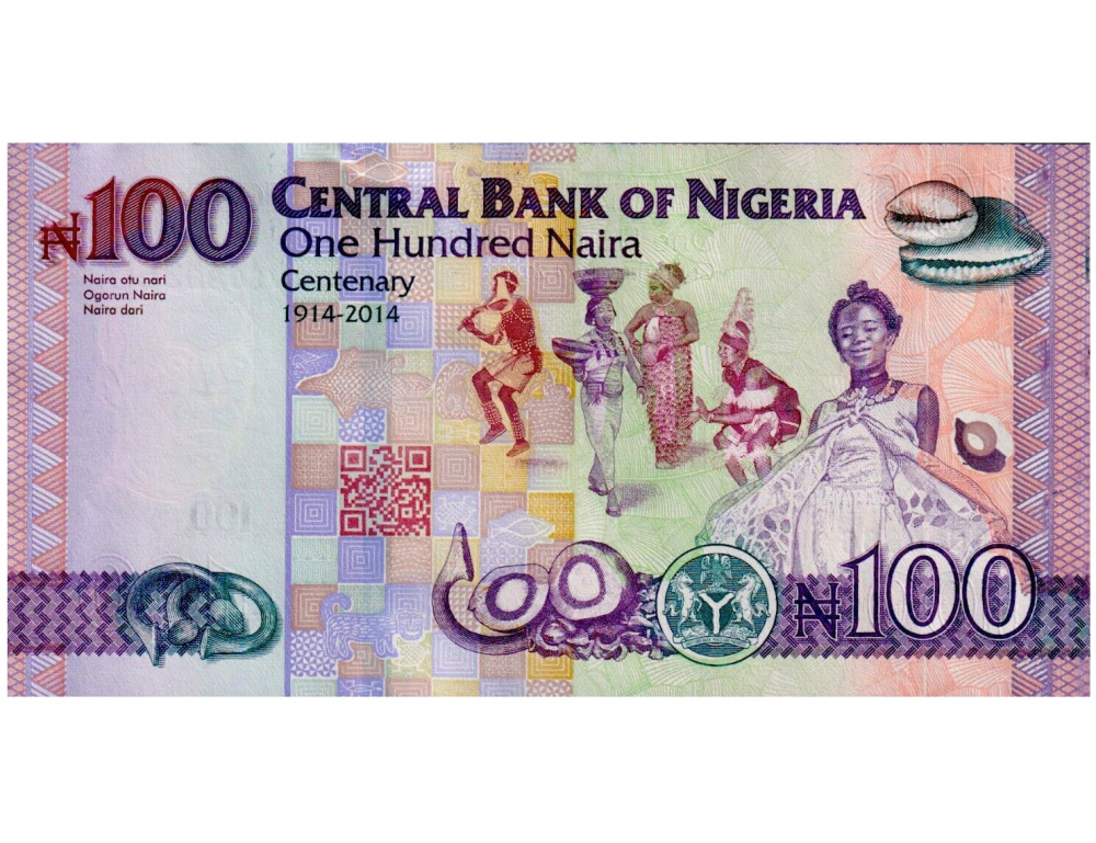 Billete Nigeria 100 Naira 2022 Conmemorativo 100 Años de Nigeria como Nación  - Numisfila
