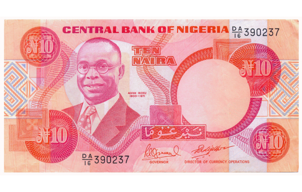 Billete Nigeria 10 Naira 1984-2005 Dr. Alván Ikoku - Numisfila