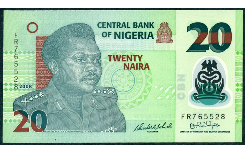 Billete Plastico Nigeria 20 Naira 2018 Murtala  - Numisfila