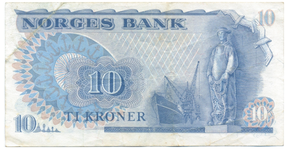 Billete Noruega 10 Kroner 1981   - Numisfila