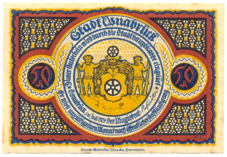 Notgeld Alemania Edo Osnabrück 50 Pfennig 1921 - Numisfila