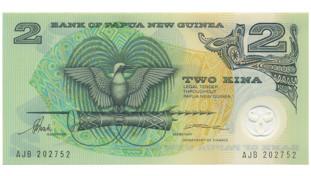 Billete Plástico Papua Nueva Guinea 2 Kina 2002  - Numisfila