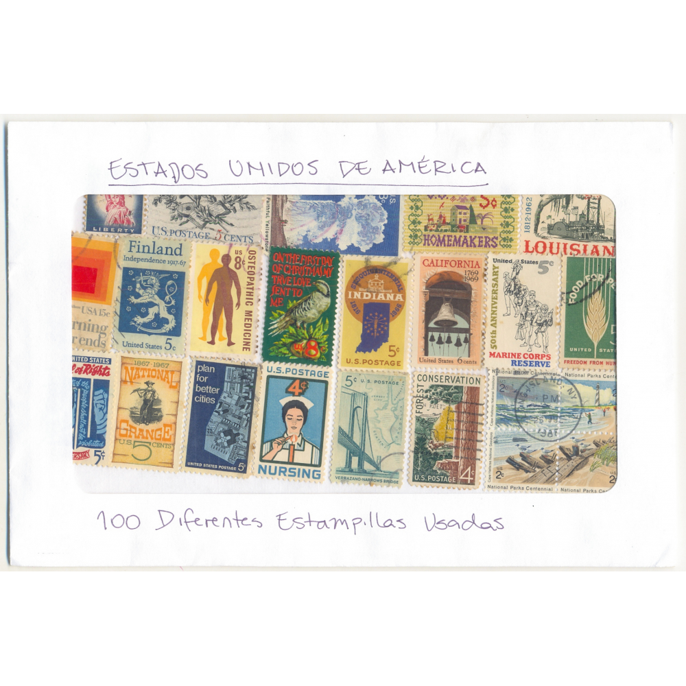 Estados Unidos America 100 Estampillas diferentes usadas  - Numisfila